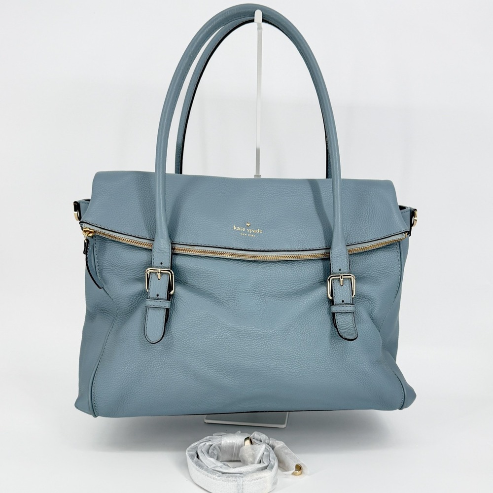 Kate Spade Slate Blue Tote with Silver Accents